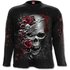 Pánske tričko s dlhým rukávom Lebka a ruže