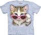 T-Shirt Kurzarm Katze mit Brille T-Shirt Kurzarm Katze mit Brille