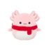Squishmallows Archie l'axolotl rosa con sciarpa morbida, 30 cm