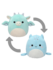 Peluche Squishmallows de 13 cm 2 en 1 Miles le dragon / Lune le Loch Ness