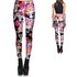 Dámske elastické legíny Pink Blossom Skulls