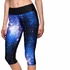 Damen Sport Capri Leggings Blaue Galaxie Damen Sport Capri Leggings Blaue Galaxie