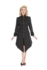 Damen Mantel Asymmetrisch mit Reißverschluss Schwarz Damen Mantel Asymmetrisch mit Reißverschluss Schwarz