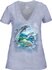 Dámske tri-blend tričko s véčkovým výstrihom Delfíny v bubline