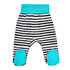 Modré pruhované dupačkové nohavice pre deti