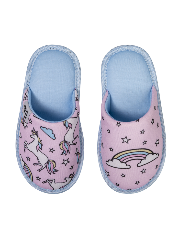 Papuci de Casă pentru Copii Unicorn Curcubeu | Dedoles