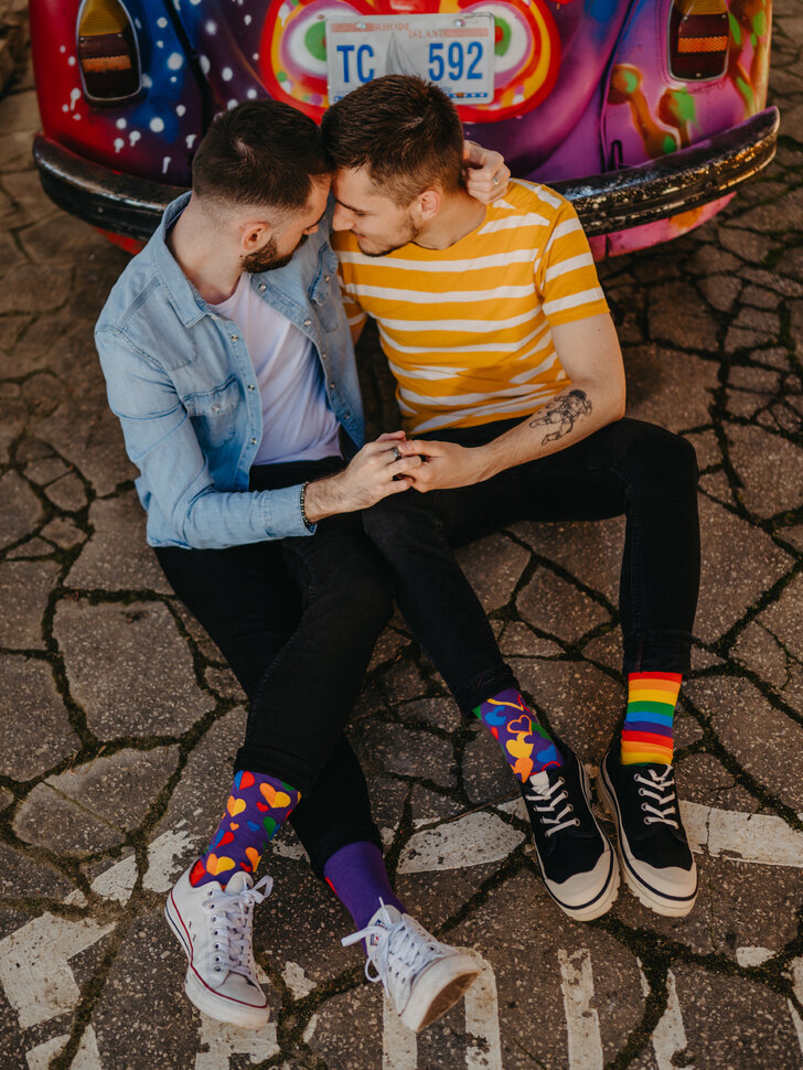 Chaussettes rigolotes Amour multicolore