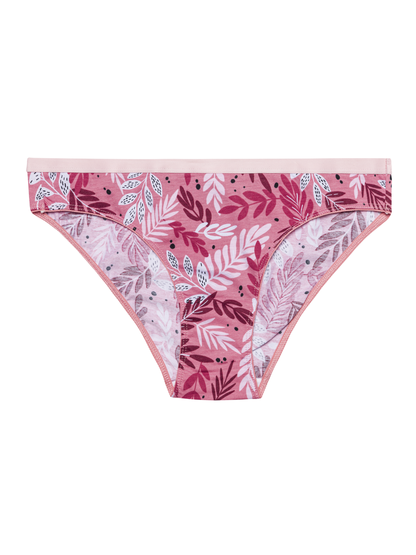 Vrolijke damesslips Roze bladeren Dedoles