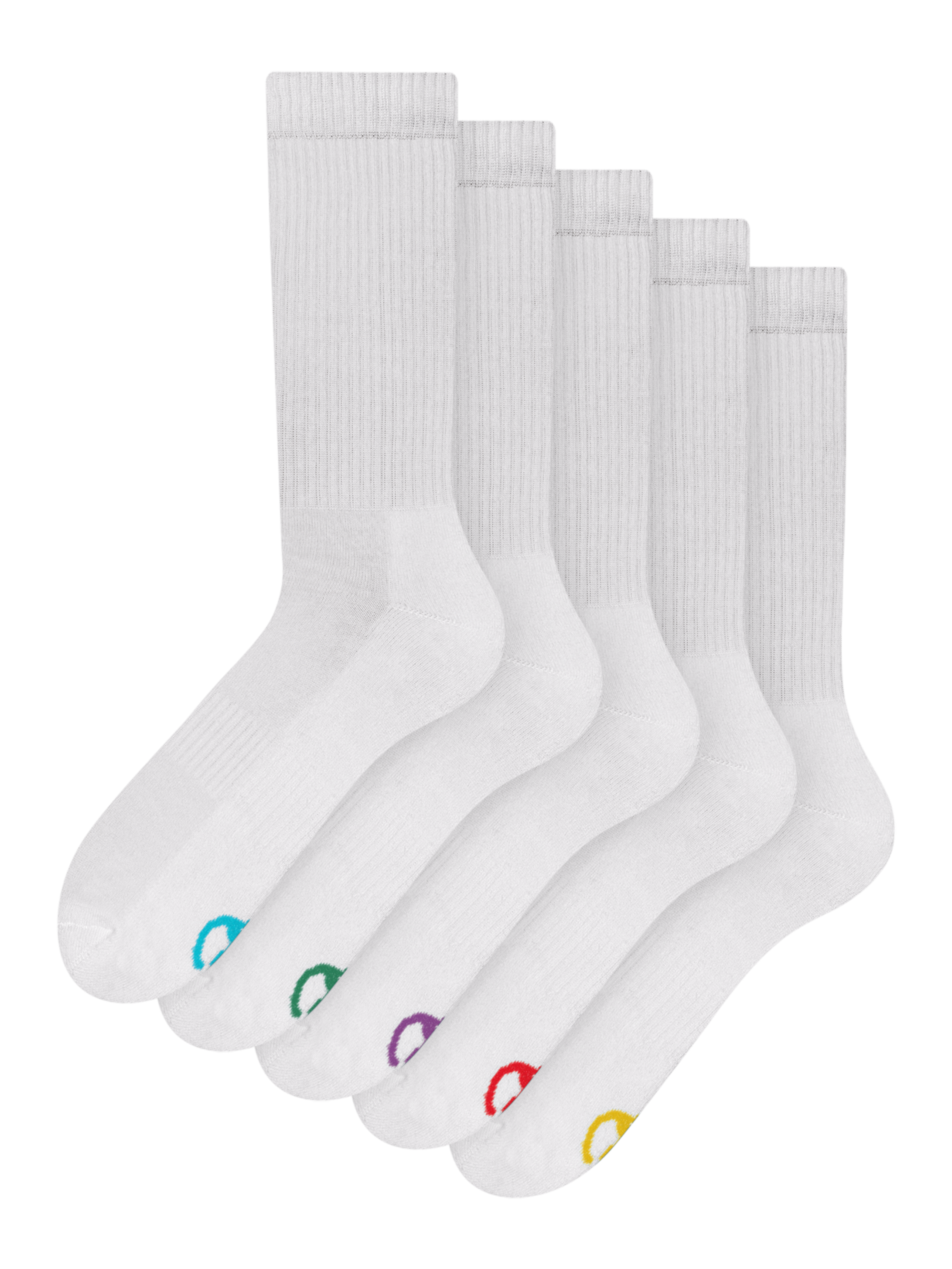 Pierre Cardin - Calzini sportivi da uomo | 5 paia | Taglia UK 7-11 | Calzini sportivi da uomo, Bianco/Multi Tacco, 7-11