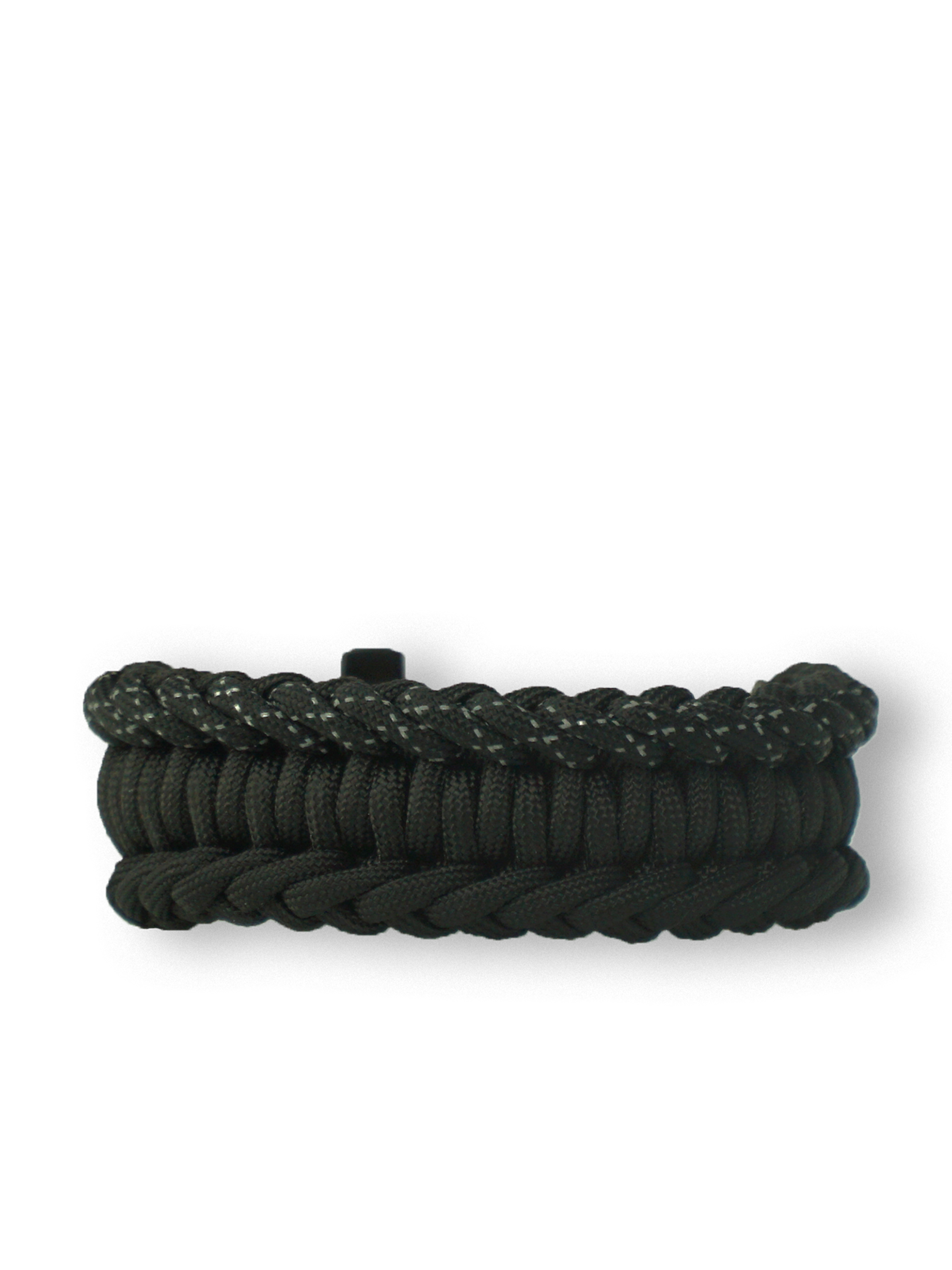Black Paracord Bracelet Salvadora With Fire Starter, Compass and
