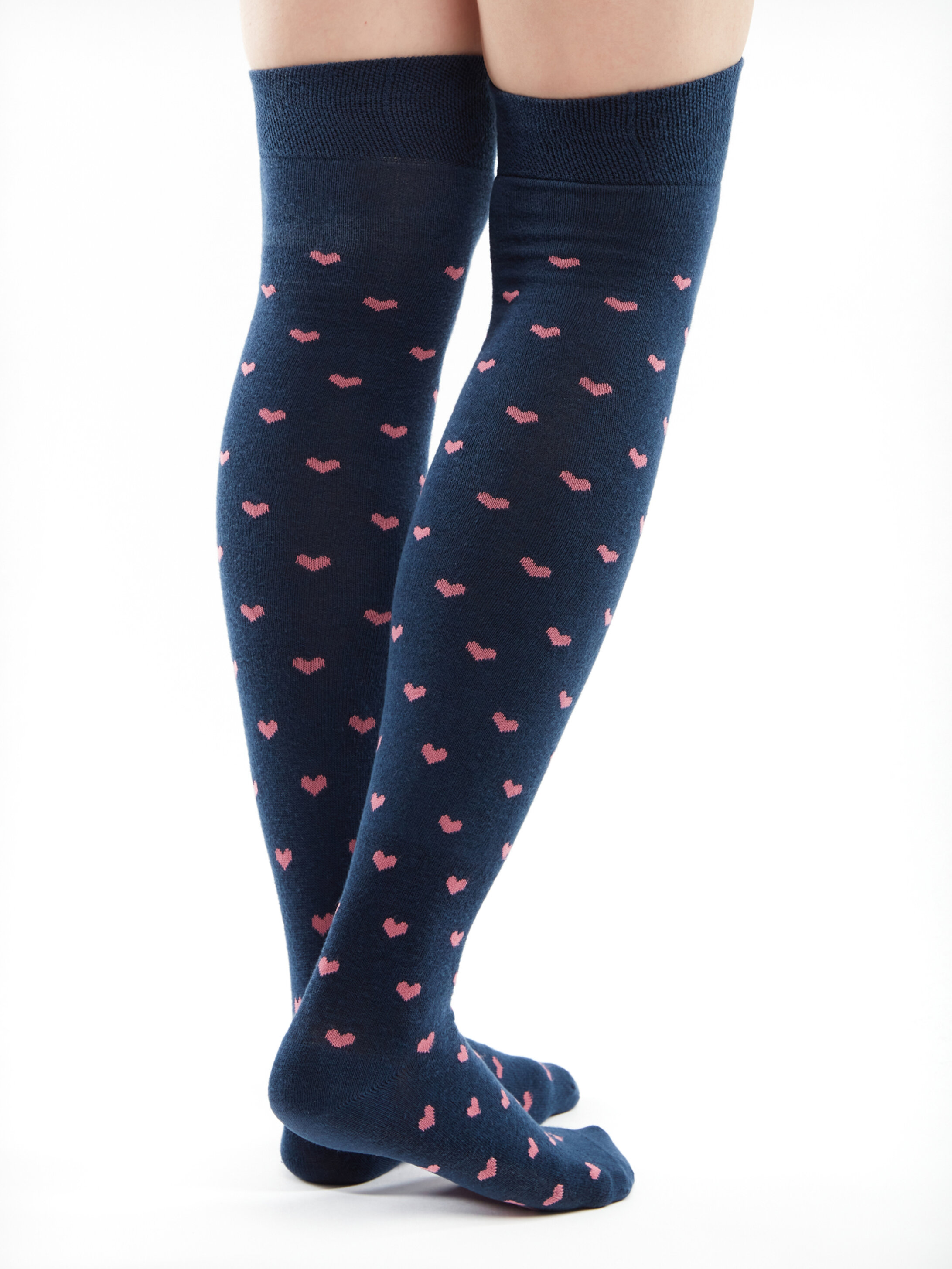 pink and black knee high socks