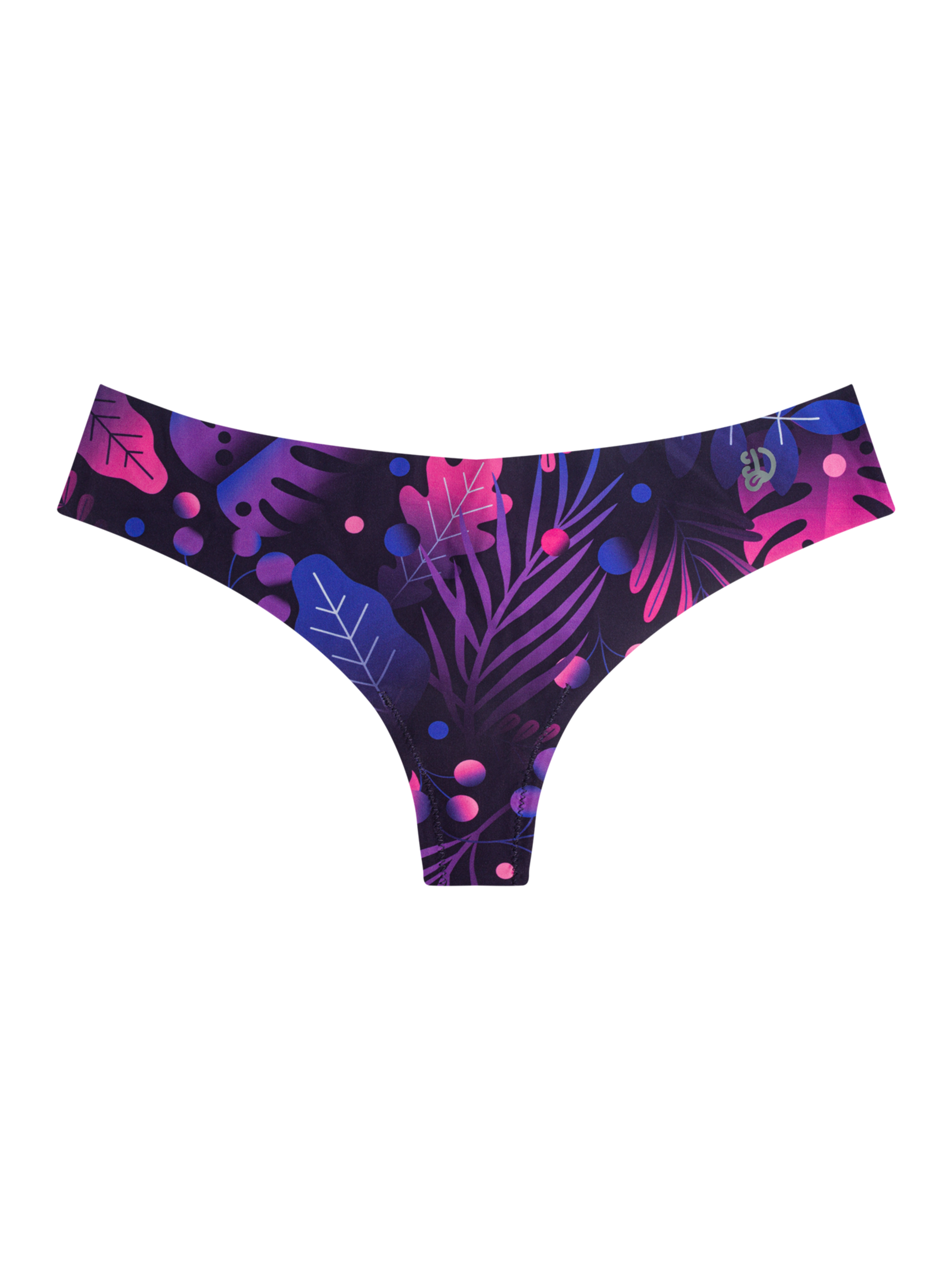 Women's Traceless Brazilian Panties Purple Leaves Dedoles