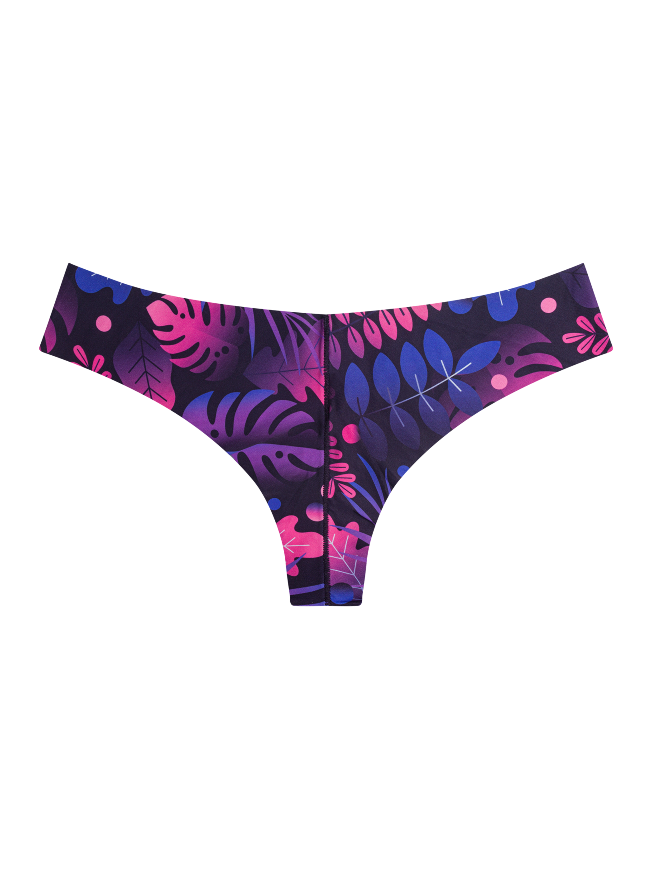 Women's Traceless Brazilian Panties Purple Leaves Dedoles