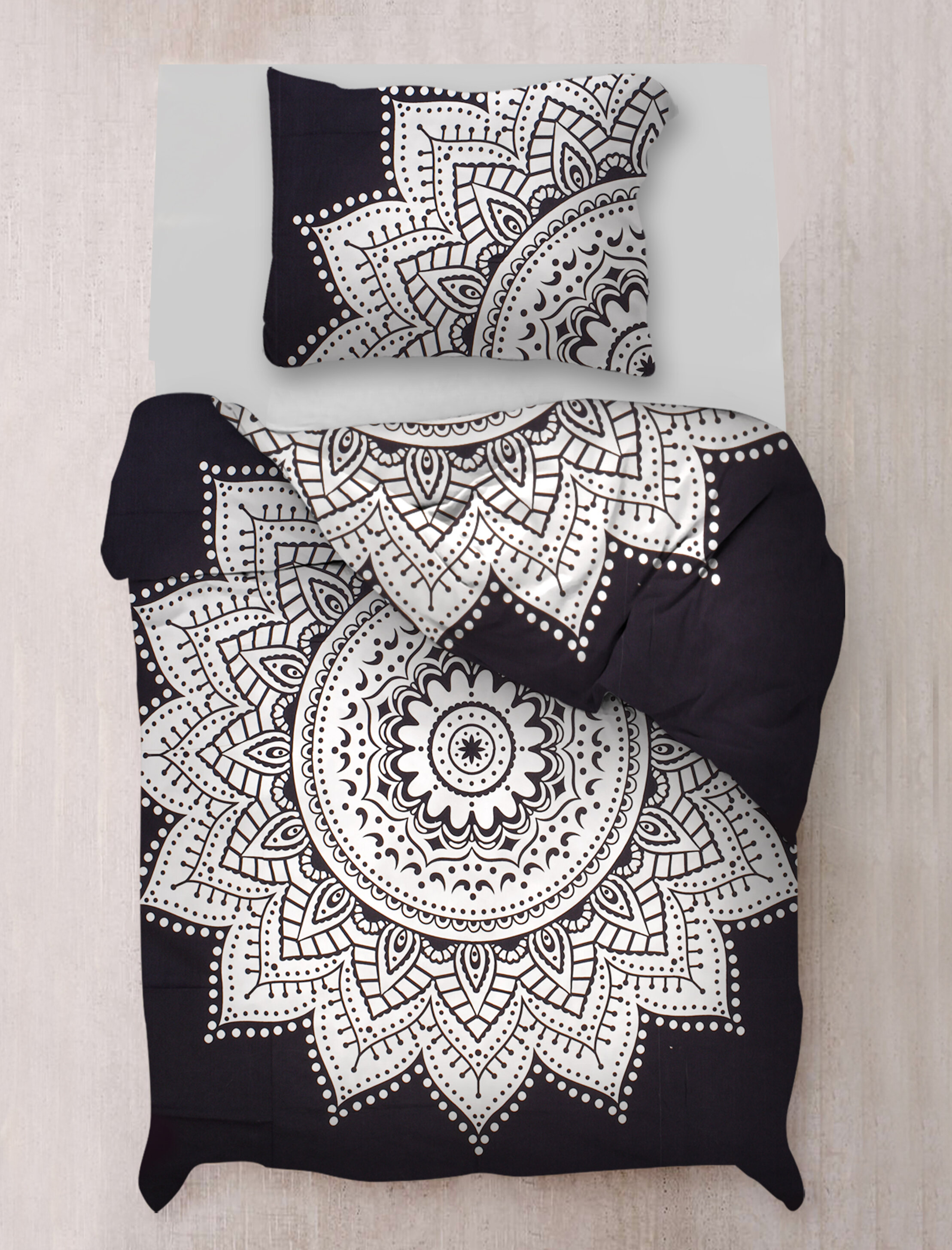 Mandala Bettwäsche schwarzweiß Marokko Dedoles