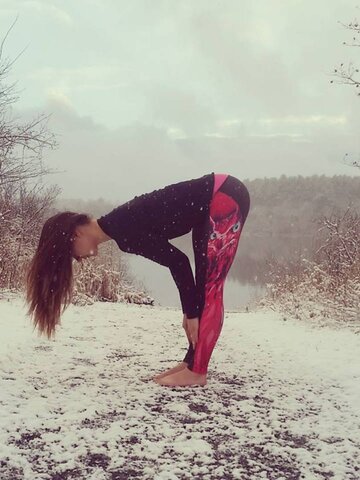 ОТСТЪПКА Дамски спортен еластичен клин Розова сова