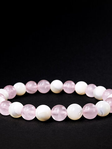 Kedvezmény Rózsakvarc, Gyöngyház golyós karkötő - a szerelem és a védelem kövei