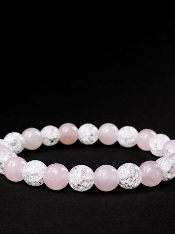 Pre dokonalý a originálny outfit Náramok Ruženín, Praskaný krištáľ - kamene lásky a čistoty