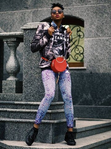 Výpredaj Ladies' Sport Elastic Leggings Mosaic