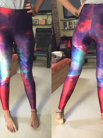 pro dokonalý a originální outfit Dámské elastické legíny Galaxie