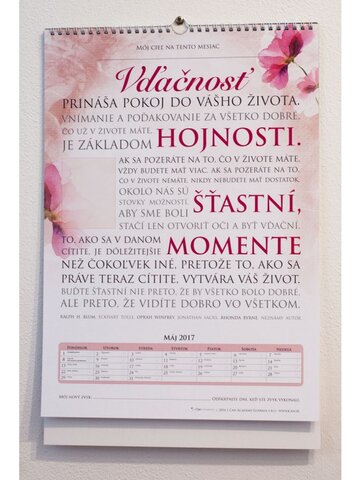 Zľava Nástenný motivačný kalendár 2017