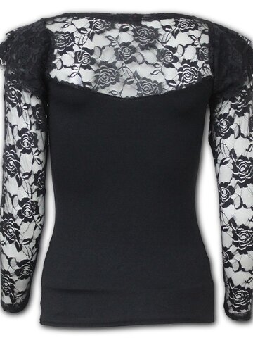 Lifestyle fotó Női póló csipkével Siránkozó angyal fehér