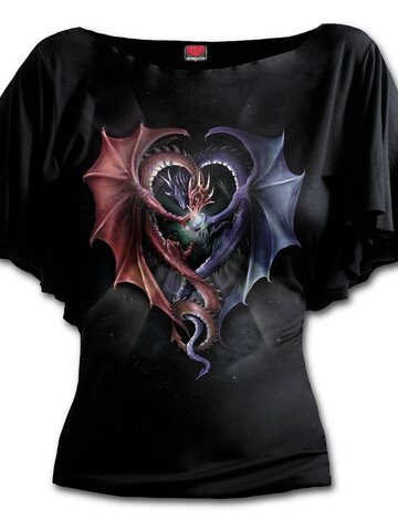 Foto Női fodros póló Sárkányszív