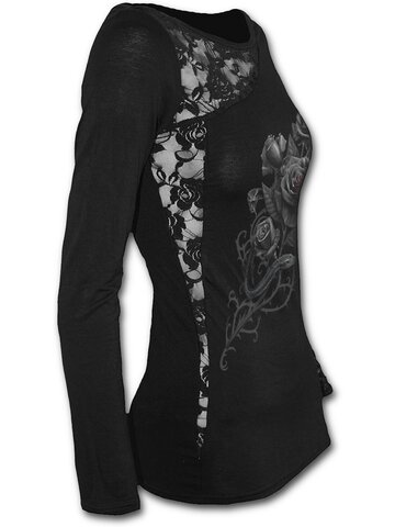 Lifestyle fotó Női póló csipkével Rózsaágy