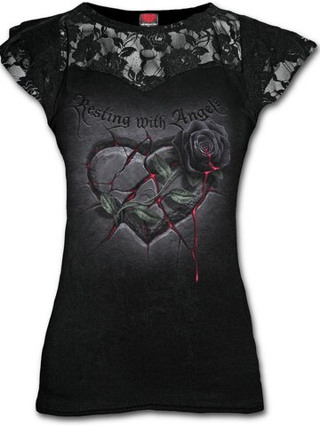 Potešte sa týmto kúskom Dedoles Dámske tričko s čipkou Srdce anjela