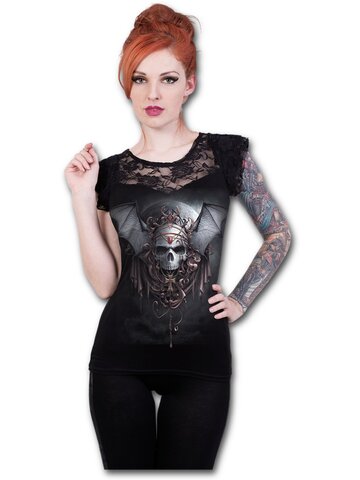 Výjimečný dárek od Dedoles Dámské tričko s krajkou Temný znak