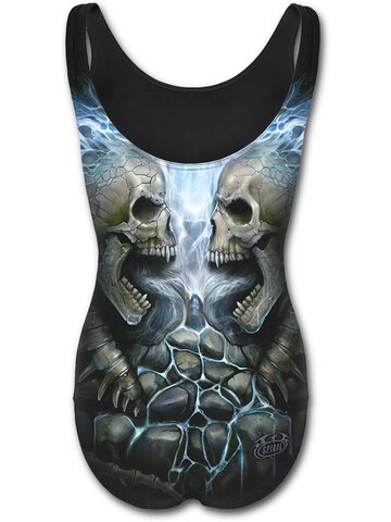 Výpredaj Ladies' Swimsuit with Design Blue Flame