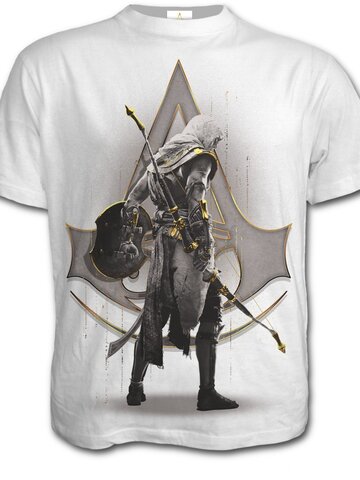 Szerezzen magának örömet ezzel a Dedoles darabbal Fehér Assassins creed póló- Bayek figura