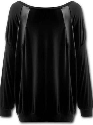 Hľadáte originálny a nezvyčajný darček? Obdarovaného zaručene prekvapí Čierne dámske padavé tričko s imitáciou kože