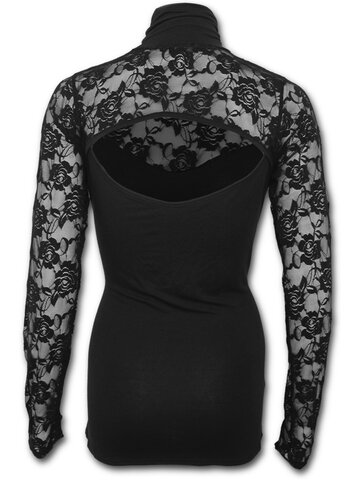 Tip na darček Čierny dámsky rolák s dlhým čipkovaným rukávom