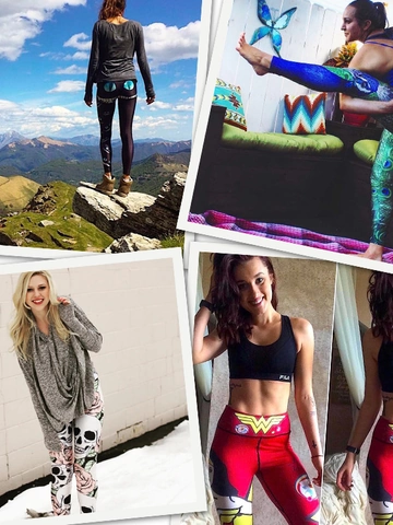 Výnimočný darček od Dedoles Dámske elastické legíny Modrý les