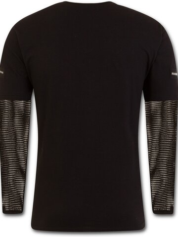 Hľadáte originálny a nezvyčajný darček? Obdarovaného zaručene prekvapí Tričko s dlhým sieťovaným rukávom - čierne 