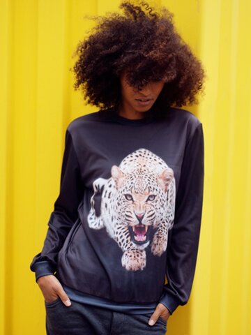 pro dokonalý a originální outfit Mikina bez kapuce Leopard