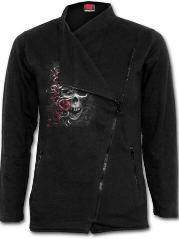 Pre dokonalý a originálny outfit Dámska tepláková bunda na zips Lebka a ruže