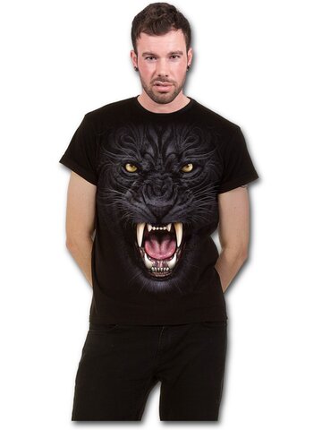 Výpredaj Slim fit tričko s motívom Nahnevaný panter