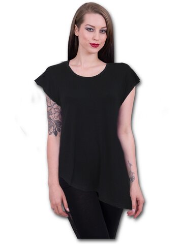 Tip na darček Čierne dámske predĺžené tričko