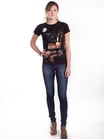 Výjimečný dárek od Dedoles Dámské tričko Kočka při svíčce