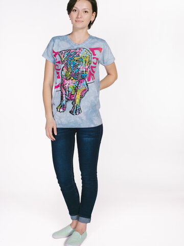 Lifestyle fotó Russo kölyökkutya női póló