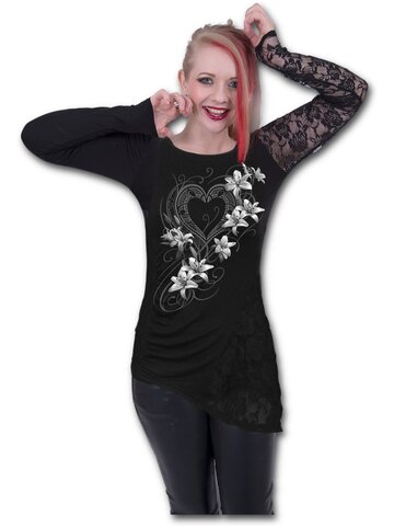 Lifestyle foto Dámské triko s krajkou Bílé květy