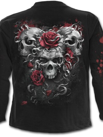 Tip na darček Pánske tričko s dlhým rukávom Lebka a ruže
