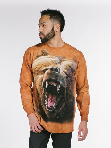 a tökéletes és egyedi ruházathoz Őrjöngő grizzly medve hosszú ujjú
