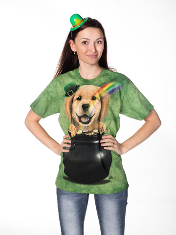 Szerezzen magának örömet ezzel a Dedoles darabbal Varázslatos arany retriever kölyökkutya póló