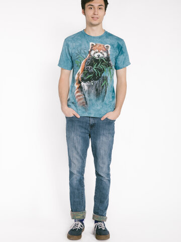 Foto Vörös macskamedve bambusszal póló