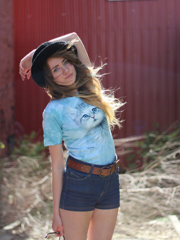 Kedvezmény Kék szemű macska póló