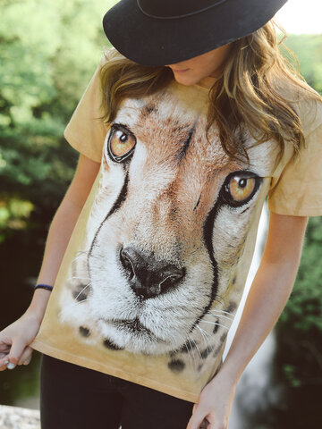 pro dokonalý a originální outfit Tričko Obličej geparda