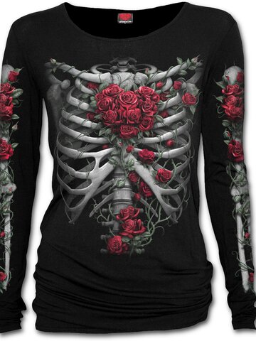 Výpredaj Dámsky dlhý rukáv Ružové rebrá