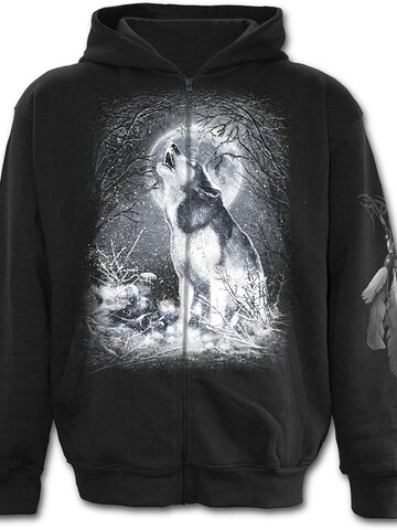 Obrázok produktu Mikina s kapucňou na zips Biely vlk